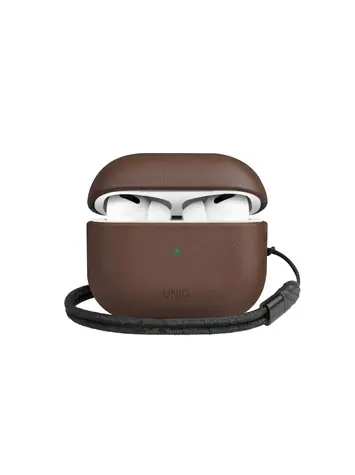 UNIQ TERRA originální kožené pouzdro pro Apple Airpods (3rd Gen) hnědé
