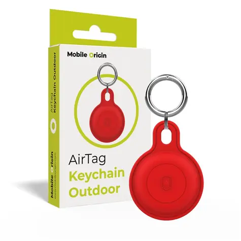 Mobile Origin AirTag Outdoor KeyChain červená / Klíčenka