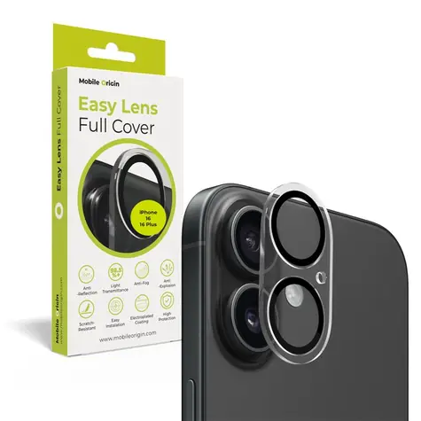 Mobile Origin Easy Lens full cover ochranné sklo na objektiv pro Apple iPhone 16/16 Plus čirá