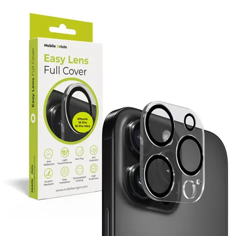 Mobile Origin Easy Lens full cover ochranné sklo na objektiv pro Apple iPhone 16 Pro/16 Pro Max čirá