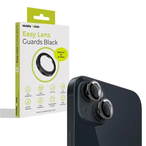 Mobile Origin Easy Lens guards ochranné sklo na objektiv pro Apple iPhone 14/14 Plus černá