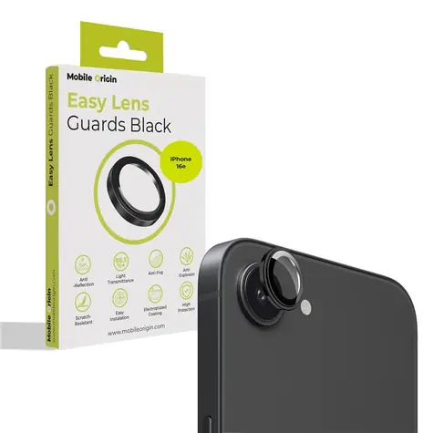 Mobile Origin Easy Lens guards ochranné sklo na objektiv pro Apple iPhone 16e černá