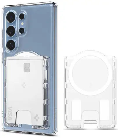 Spigen Ultra Hybrid Wallet MagSafe pro Samsung Galaxy S25 čirá