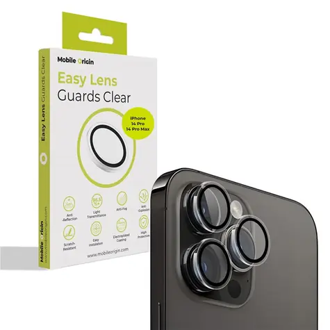 Mobile Origin Easy Lens guards ochranné sklo na objektiv pro Apple iPhone 14 Pro/14 Pro Max čirá