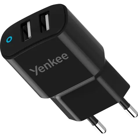 YENKEE YAC 2024 černá / Dual USB Nabíječka / 2x USB-A / max 12W / 2.4A 