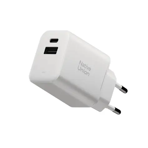 Native Union Fast GaN Changer rychlonabíječka bílá / 1x USB-C / 1x USB-A / 45W