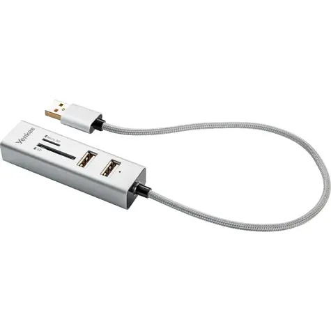 YENKEE YHC 101SR USB COMBO HUB bílá / USB Hub + čtečka SD karet / 3x USB-A 2.0 