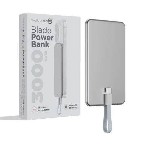 Mobile Origin Blade PowerBank 3000mAh stříbrná / 2x USB-C / MagSafe 