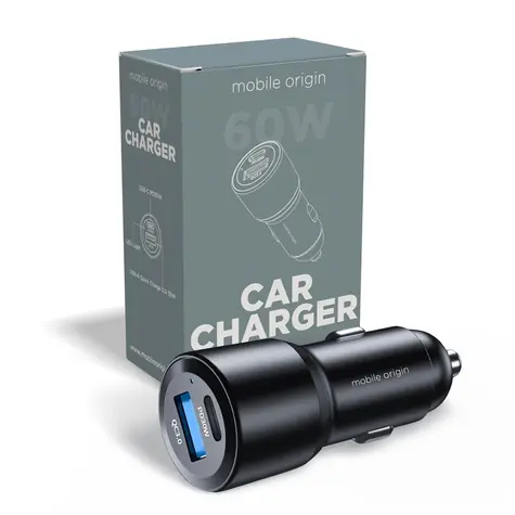 Mobile Origin Car Charger 60W USB-C and USB-A / Dvouportová autonabíječka / 60W 