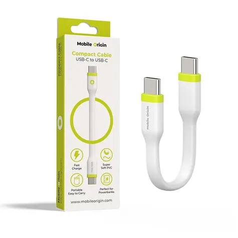 Mobile Origin Compact Cable USB-C to USB-C bílá / 10 cm
