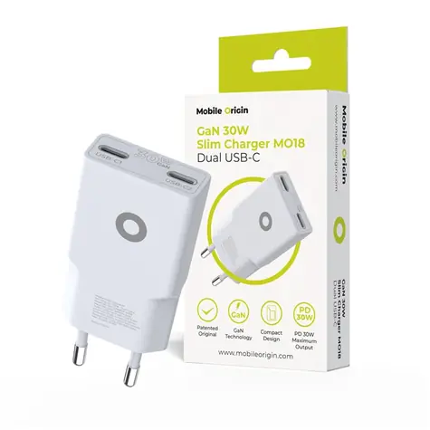 Mobile Origin GaN 30W Slim Charger MO18 / Nabíječka / Dual USB-C