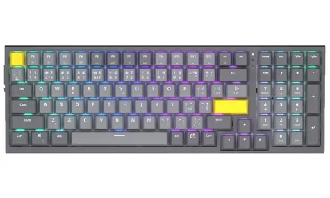 Endorfy Celeris 1800 CZ šedá / herní klávesnice / mechanická / Endorfy Yellow / 2.4GHz / BT / USB