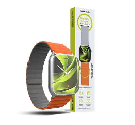 Mobile Origin Magnetic Watch Strap II řemínek pro Apple Watch 49mm/46mm/45mm/44mm oranžová/šedá