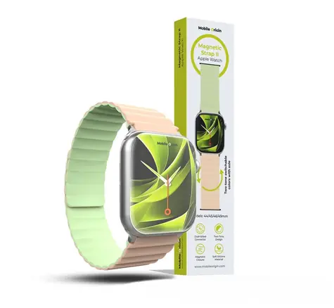 Mobile Origin Magnetic Watch Strap II řemínek pro Apple Watch 49mm/46mm/45mm/44mm růžová/světle zelená