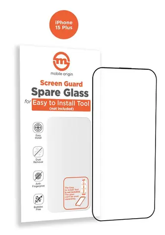 Mobile Origin Orange Screen Guard Spare Glass Apple iPhone 15 Plus / náhradní sklo pro instalační sadu