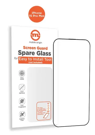 Mobile Origin Orange Screen Guard Spare Glass Apple iPhone 15 Pro Max / náhradní sklo pro instalační sadu
