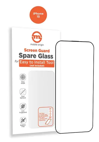 Mobile Origin Orange Screen Guard Spare Glass Apple iPhone 15 / náhradní sklo pro instalační sadu