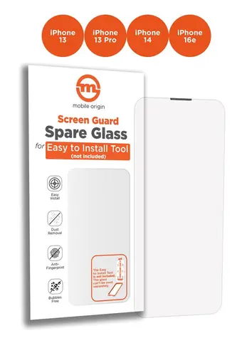 Mobile Origin Orange Screen Guard Spare Glass Apple iPhone 16e/14/13 Pro/13 / náhradní sklo pro instalační sadu