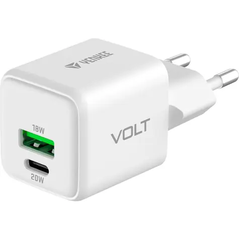 YENKEE YAC G38 VOLT bílá / Nabíječka / 1x USB-A 18W / 1x USB-C 20W / PD 3.0 / QC 3.0