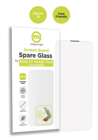 Mobile Origin Screen Guard Spare Glass Case Friendly pro Apple iPhone 16 / náhradní sklo pro instalační sadu