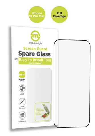 Mobile Origin Screen Guard Spare Glass Full Coverage pro Apple iPhone 16 Pro Max / náhradní sklo pro instalační sadu