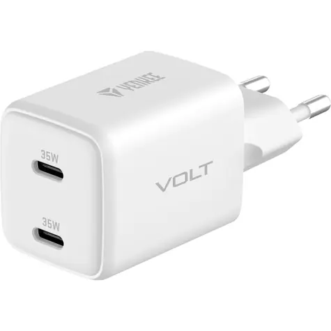 YENKEE YAC G35D VOLT bílá / Nabíječka / 2x USB-C / 2x 18W / QC 4.0+ 