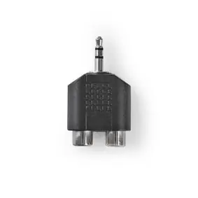 Nedis Stereo audio adaptér jack 3.5 mm (M) - 2x RCA (F) černá / poniklované 