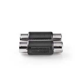 Nedis Stereo audio adaptér 2x RCA (F) - 2x RCA (F) černá / poniklované 