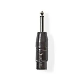 Nedis XLR adaptér černá / XLR 3kolíková zástrčka / jack 6.35 mm / poniklované 