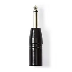 Nedis XLR adaptér černá / XLR 3pinová zástrčka / jack 6.35 mm / poniklovaný 