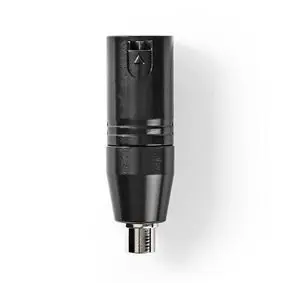 Nedis XLR adaptér černá / XLR 3pinový zástrčka / RCA zásuvka / poniklované 