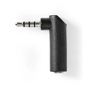 Nedis Stereo audio adaptér jack 3.5 mm (M) - jack 3.5 mm (F) 10 ks černá / 90° úhel / poniklovaný 