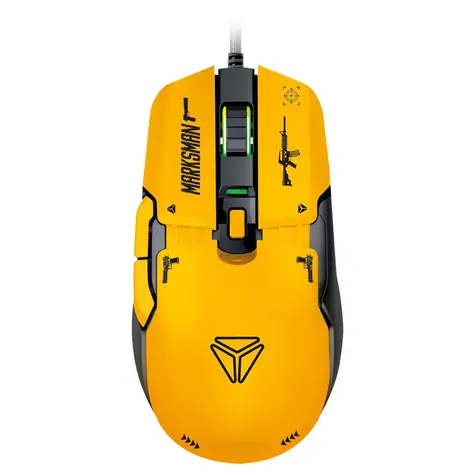 YENKEE YMS 3600YW MARKSMAN USB žlutá / herní optická myš / 12400 DPI / 6 tlačítek / USB-A/C / 1.8 m