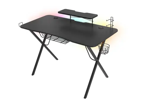 Genesis Holm 300 RGB / Herní stůl / černý / D:120cm / Š:60cm / V:75cm