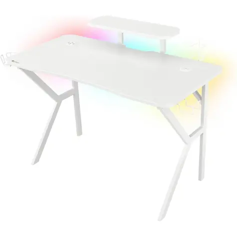 Genesis Holm 320 RGB / Herní stůl / bílý / D:120cm / Š:60cm / V:75cm