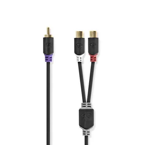 Nedis kabel k Subwooferu RCA (M) - 2x RCA (F) 0.20 m černá