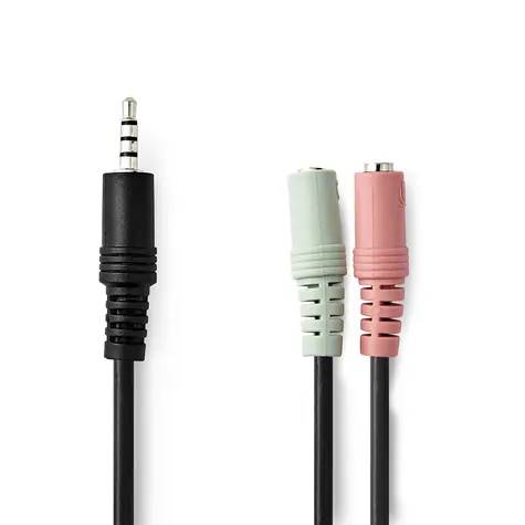 Nedis Stereo Audio kabel jack 3.5 mm (M) - 2x jack 3.5mm (F) 0.20 m černá