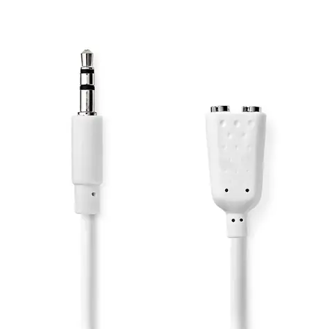 Nedis Stereo Audio kabel jack 3.5 mm (M) - 2x jack 3.5mm (F) 0.20 m bílá 