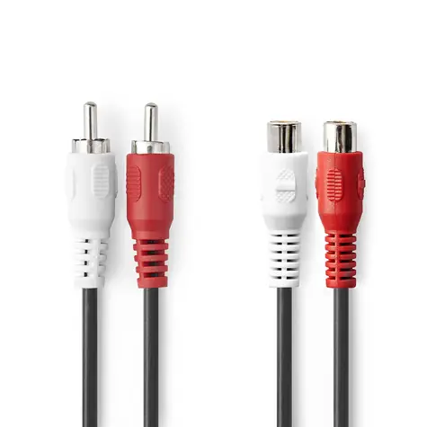 Nedis Stereo Audio kabel 2x RCA (M) - 2x RCA (M) 5.00 m černá