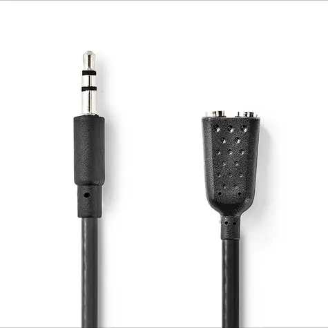 Nedis Stereo Audio kabel jack 3.5 mm (M) - 2x jack 3.5mm (F) 0.20 m černá 