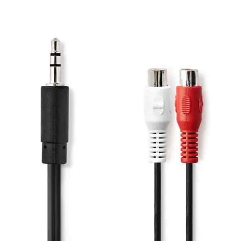 Nedis Stereo Audio kabel jack 3.5 mm (M) - 2x RCA (F) 0.20 m černá 
