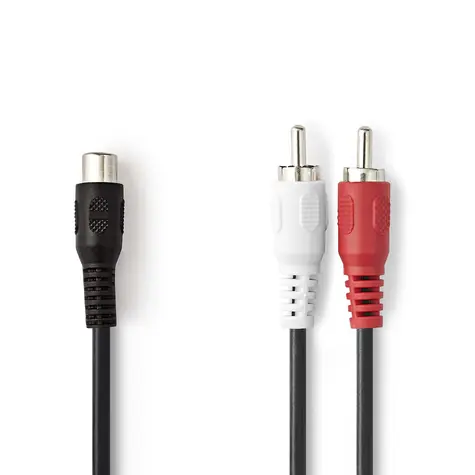 Nedis Stereo Audio kabel 2x RCA (M) - RCA (F) 0.20 m 
