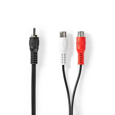 Nedis Kabel k subwooferu RCA (M) - 2x RCA (F) 0.20 m černá