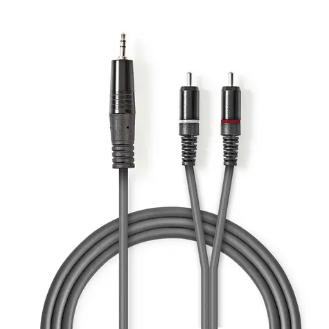 Nedis Stereo Audio kabel jack 3.5 mm (M) - 2x RCA (M) 3.00 m tmavě šedá