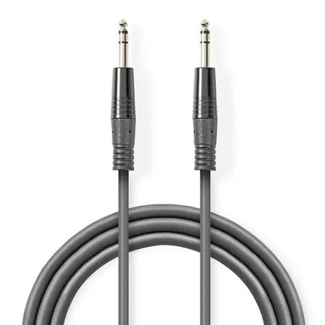 Nedis Stereo Audio kabel jack 6.35 mm (M) - jack 6.35 mm (M) 5.00 m tmavě šedá