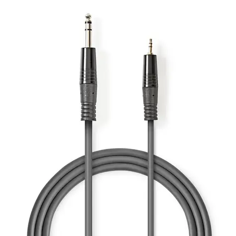 Nedis Stereo Audio kabel jack 6.35 mm (M) - jack 3.5 mm (M) 3.00 m tmavě šedá