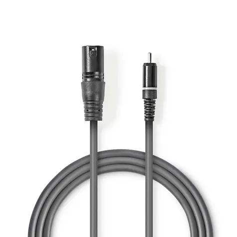 Nedis Nevyvážený Audio Cable XLR 3pinový (F) - RCA (M) 3.00 m tmavě šedá