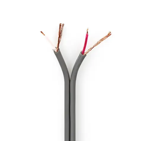 Nedis Audio Cable 2 x 0.16 mm2 tmavě šedá / Měď / 100.0 m / Kulatý / PVC / Role