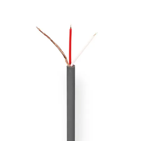 Nedis Mikrofonní kabel 2 x 0.12 mm2 tmavě šedá / Měď / 100.0 m / Kulatý / PVC / Role