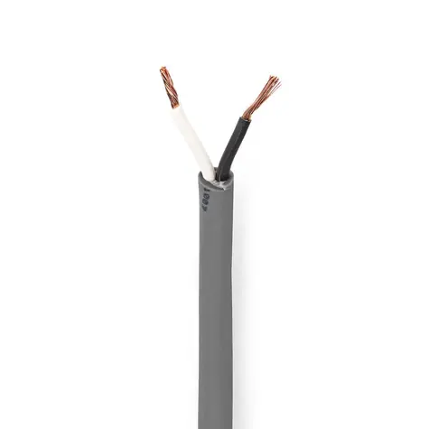 Nedis Repro kabel 2 x 1.50 mm2 tmavě šedá / Měď / 100.0 m / Kulatý / PVC / Role